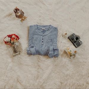 Vintage Grandma Baby Blue Sweater SZ XL